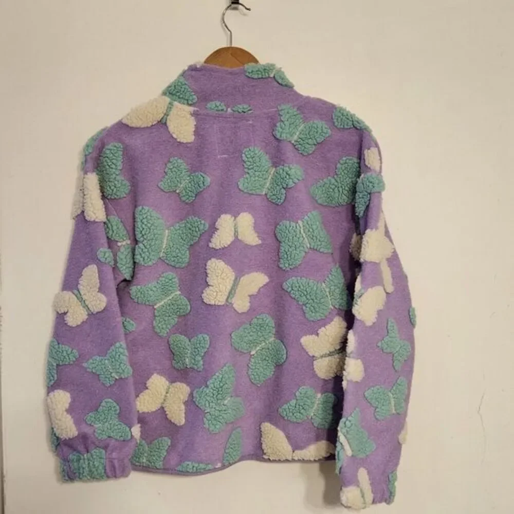 Lucky Brand Youth Shearling Full Zip Top/ Girls Size L 14/16/Purple Pastel Lilac